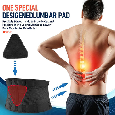 FEATOL Back Brace for Women & Men, Lower Back, Sciatica Pain Relief