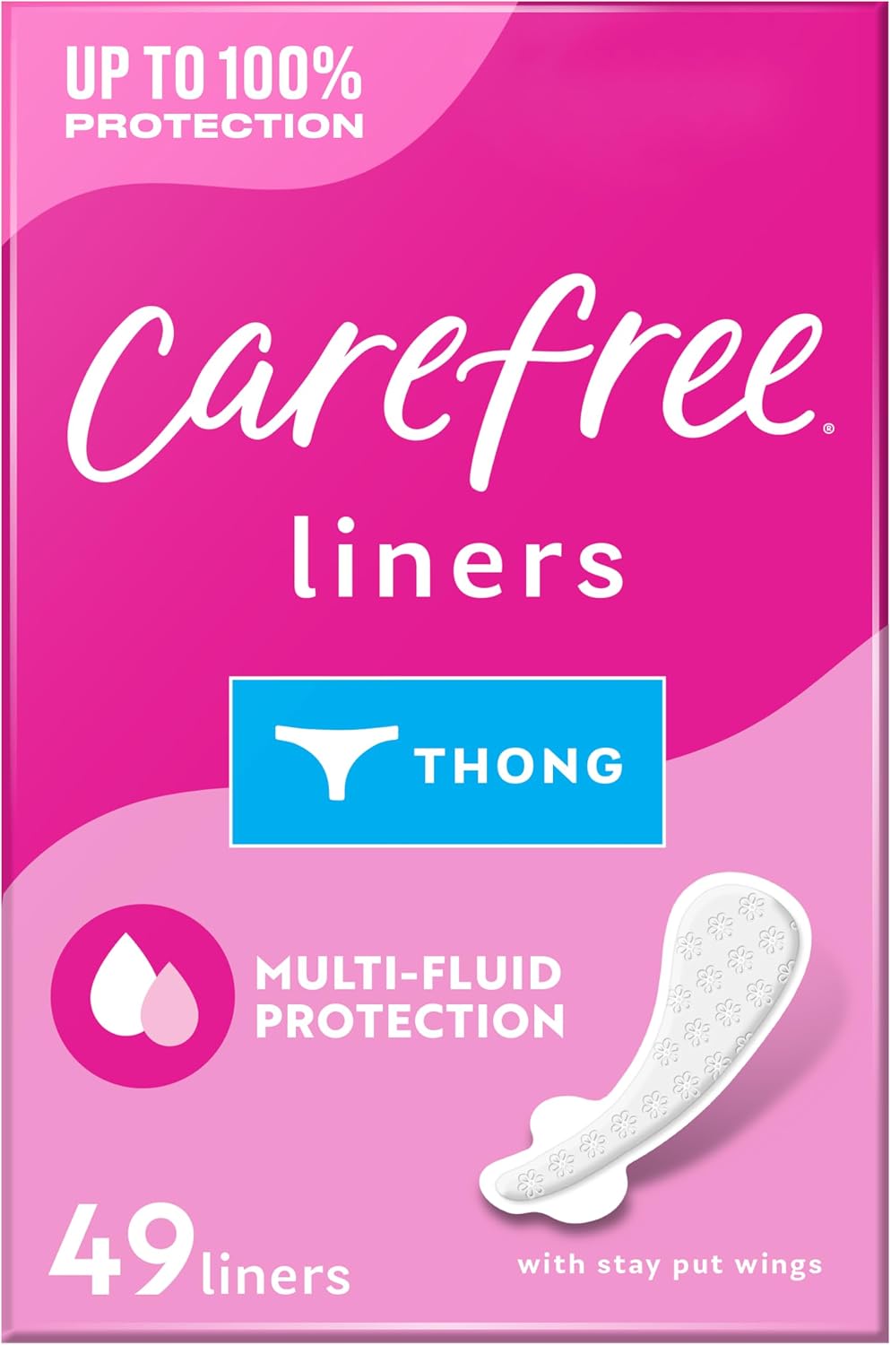 Carefree Thong Pantiliners-Unscented- 49 Count (Pack of 3)