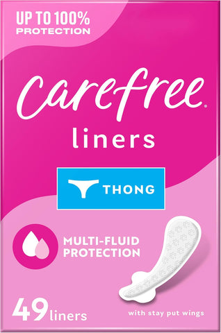 Carefree Thong Pantiliners-Unscented- 49 Count (Pack of 3)