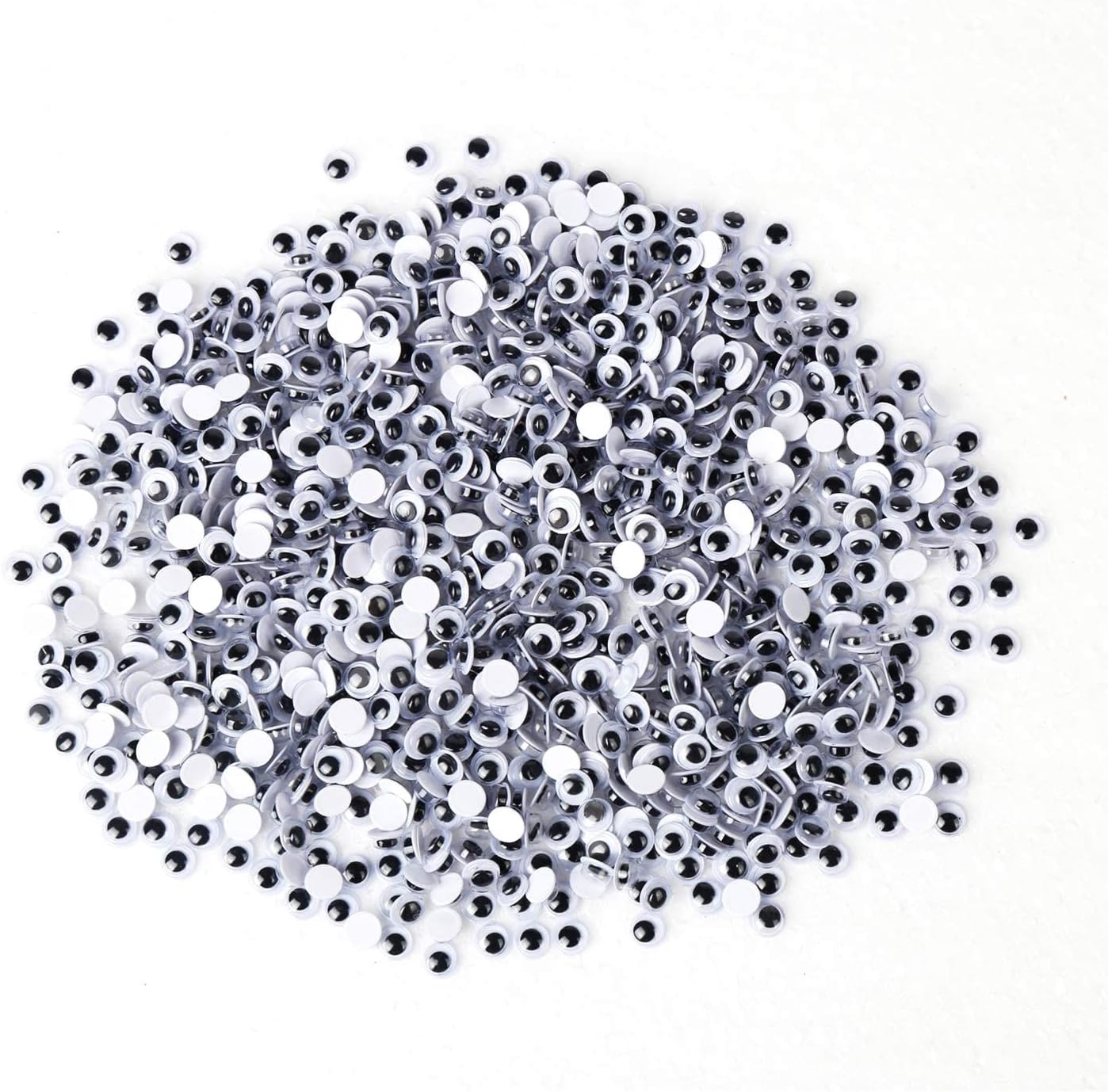 DECORA 1000 Pieces 10mm Round Wiggle Googly Toy Eyes with Self-Adhesive for Crafts and Scrapbooking