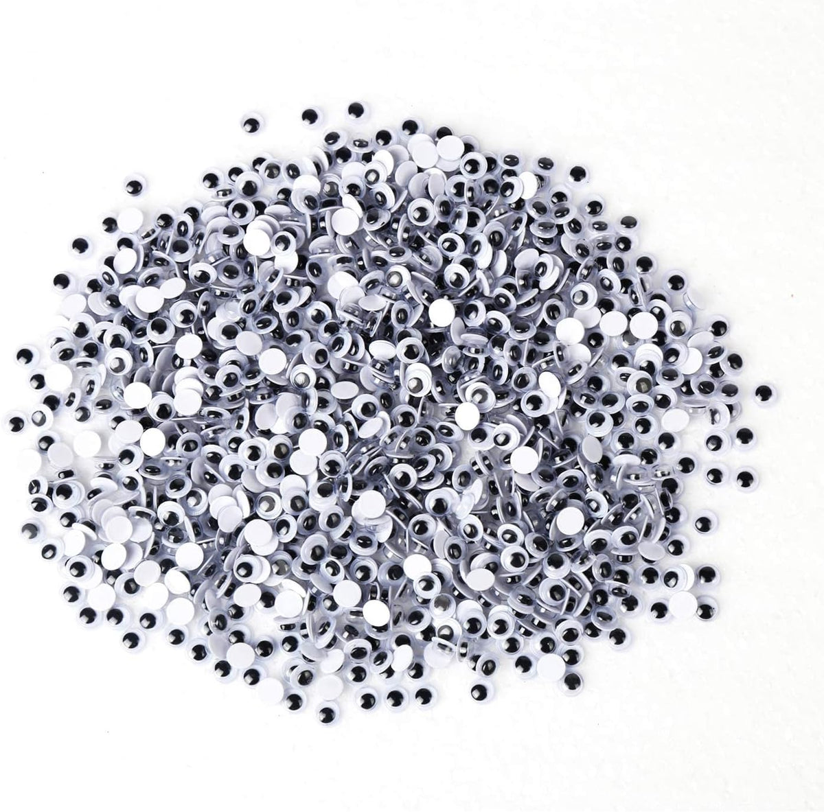 DECORA 1000 Pieces 10mm Round Wiggle Googly Toy Eyes with Self-Adhesive for Crafts and Scrapbooking
