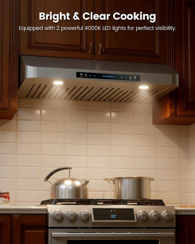 JOCO 36 Inch Under Cabinet Range Hood, 900 CFM, Gesture Touch Remote