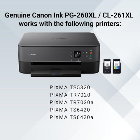 Canon Genuine PG-260 XL/CLI-261 XL Ink Value Pack (2 Cartridges)