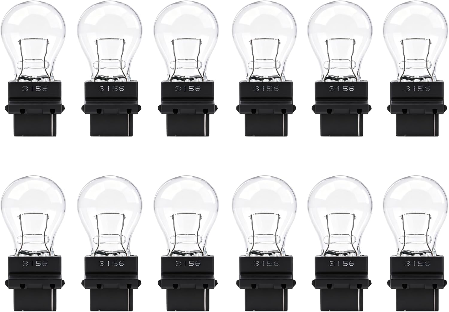 12 Pack 3156 Bulb,T25 3155 3156ll 3456 4156 P27W Back Up Light/Reverse/Turn Signal Bulbs Halogen Long Life Fit for E150-E350 Escape F250-F350 Focus Mustang Ranger Civic Corolla Solara