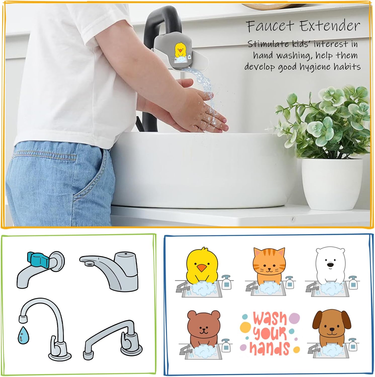 Harwaya Blue Toddler Step Stool for Bathroom Sink 2 Pack, Kids Step Stools for Boys Toilet Potty Training, Plastic Stepping Stool for Toddlers Child Kid Kitchen Bedroom (Included Two Faucet Extender)
