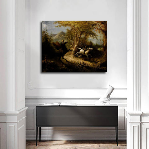 ZJWZJY Sleepy Hollow Tales The Headless Horseman Quest Ichabod Crane Poster Decorative Painting Modern Picture Canvas Wall Art Bedroom Office Living Room Decoration (12x16inch Framed)