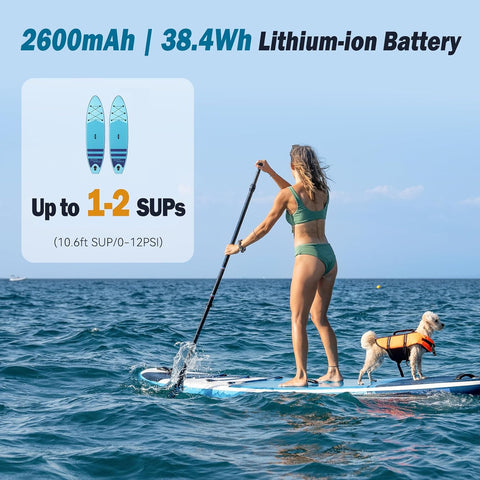 Peakspeak Electric Paddle Board Pump, 20PSI Rechargeable SUP Pump