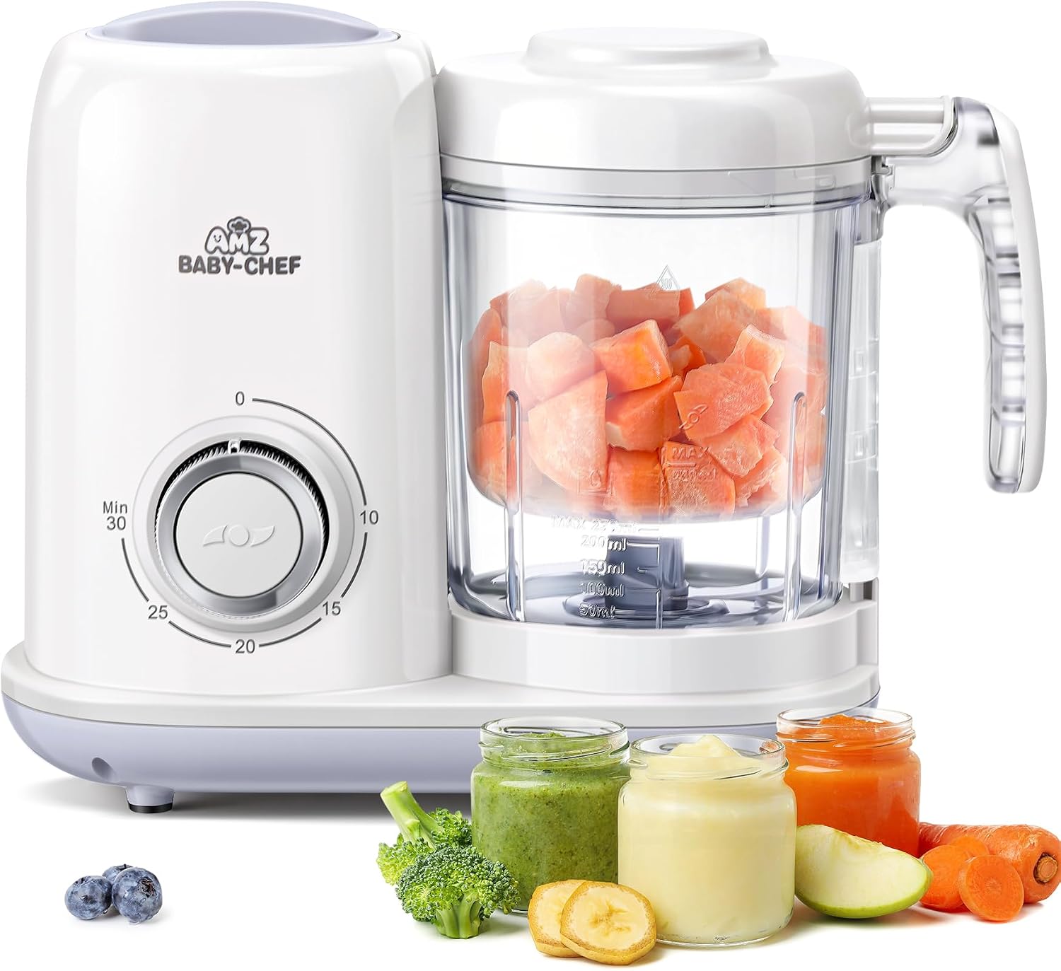 AMZBabyChef Baby Food Maker Blender: 4-in-1 Steamer and Puree Processor