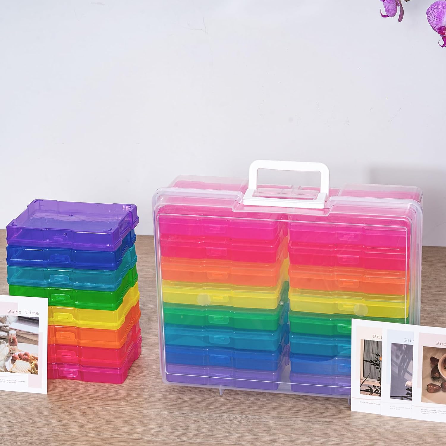 novelinks Photo Storage Box and 16 Inner 4" x 6" Photo Storage Containers