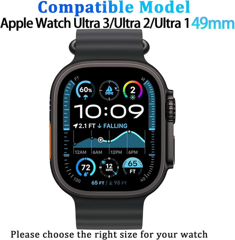 [6 Pack] Case for Apple Watch Ultra 3/Ultra 2/Ultra 49mm Screen Protector with Ultra-Thin Tempered Glass, Full Coverage Anti-Scratch Hard Face Cover for iWatch 49 mm