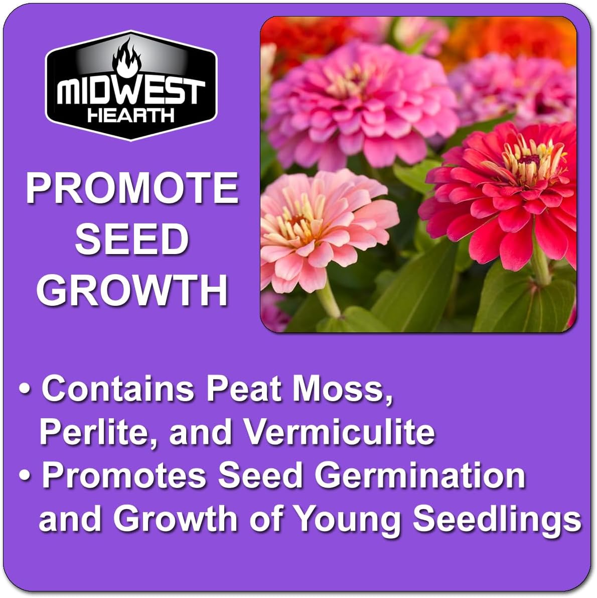 Seed Starter Soil Mix for Germination and Growth, Made in USA, 4 Dry Quarts