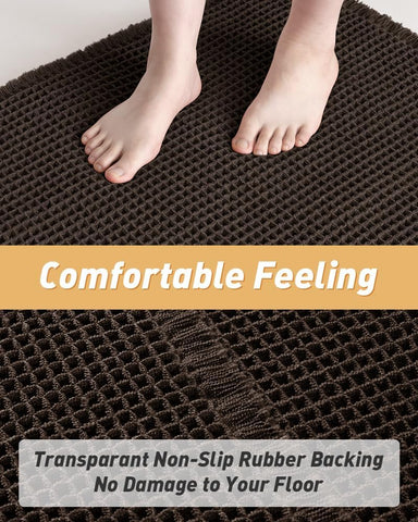 Upgraded Waffle Bath Mat Runner Absorbent Non Slip Bathroom Mat, 2' x 4'