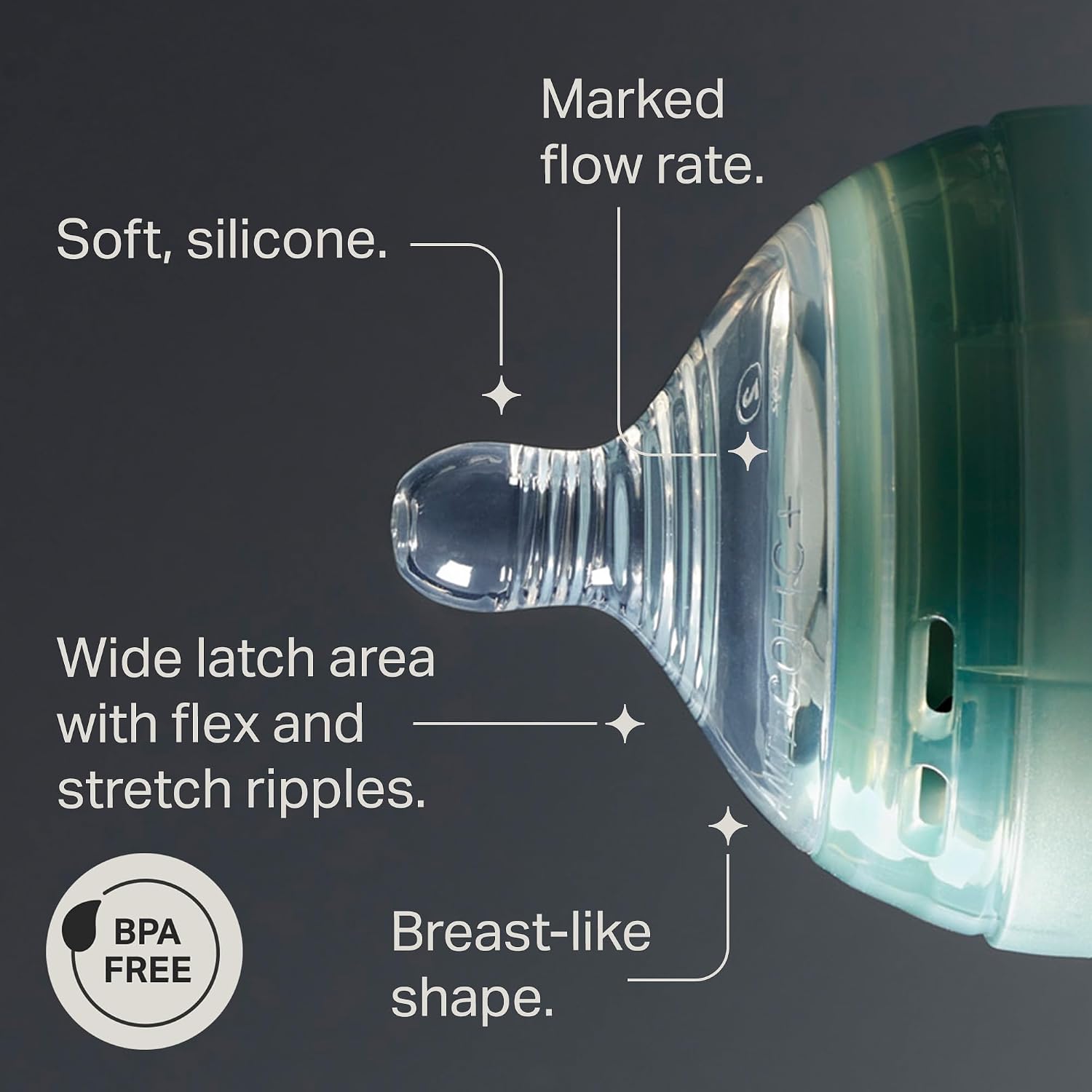 Tommee Tippee Advanced Anti-Colic Bottle Nipples, Fast Flow, 6m+