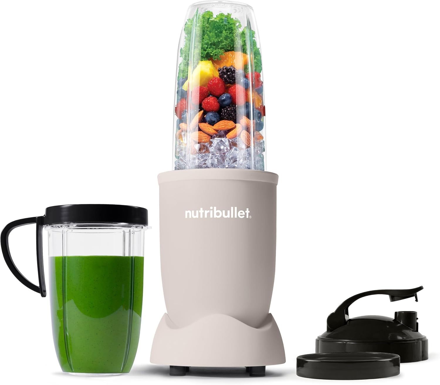 nutribullet Pro Personal Blender, Shakes, Smoothies, Food Prep, and Frozen Blending, 32 Ounce Cup, 24 Ounce Cup, Flip-top Travel Lid, 900 Watt, Matte Black, NB9-0901AK