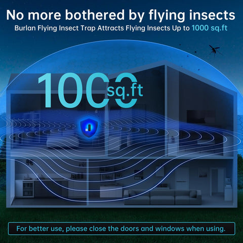BURLAN Flying Insect Trap, Plug-in Fruit Fly Trap Indoor 9W Night UV Light