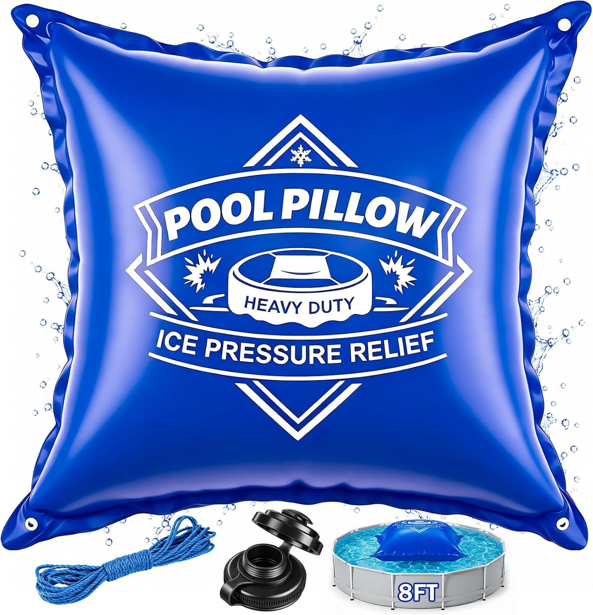 EPN Pool Pillows for Above Ground Pools, 8x8Ft Winter Pool Cover Pillow