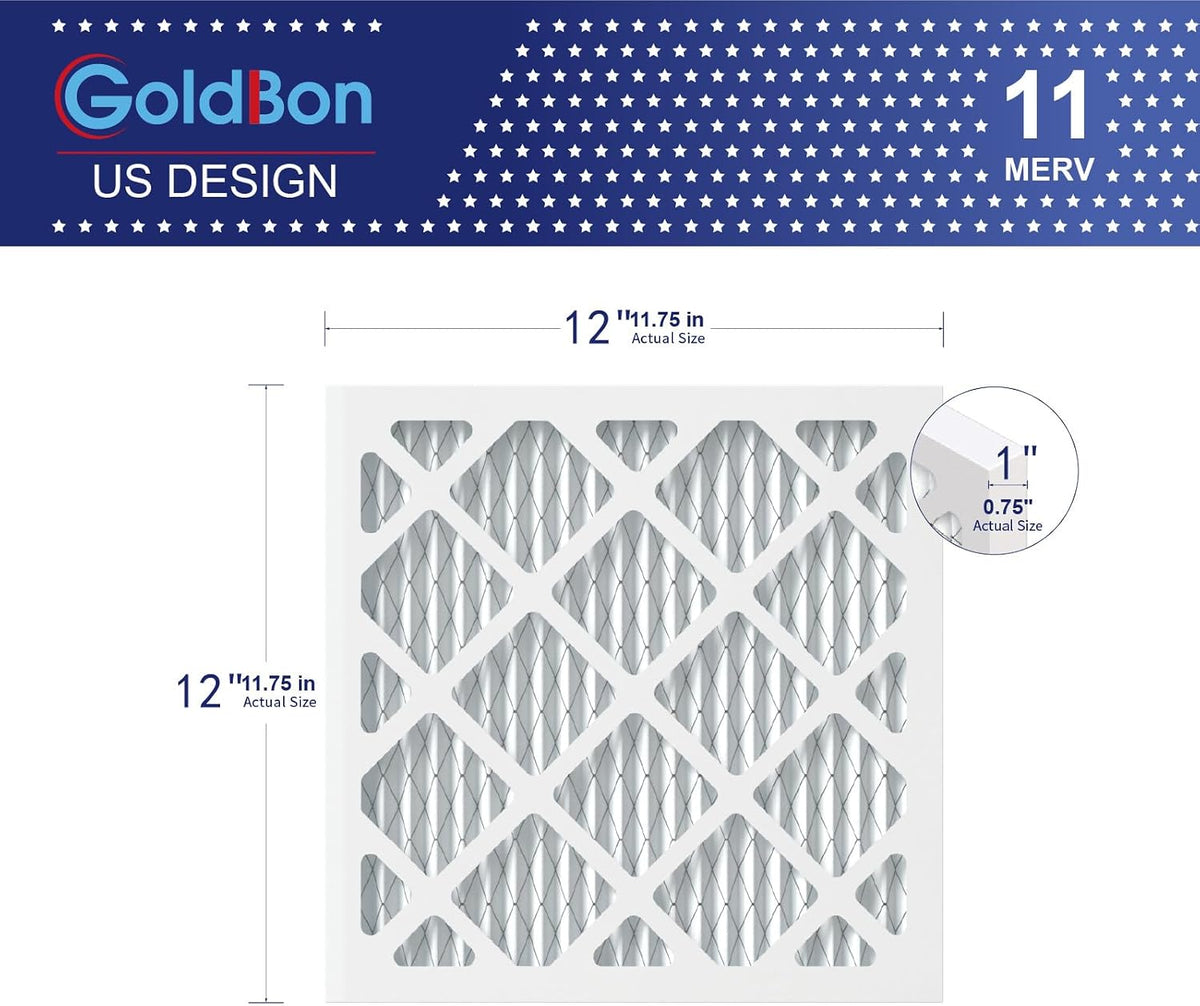 12x12x1 MERV 11 Air Filter 6-Pack for HVAC Furnace