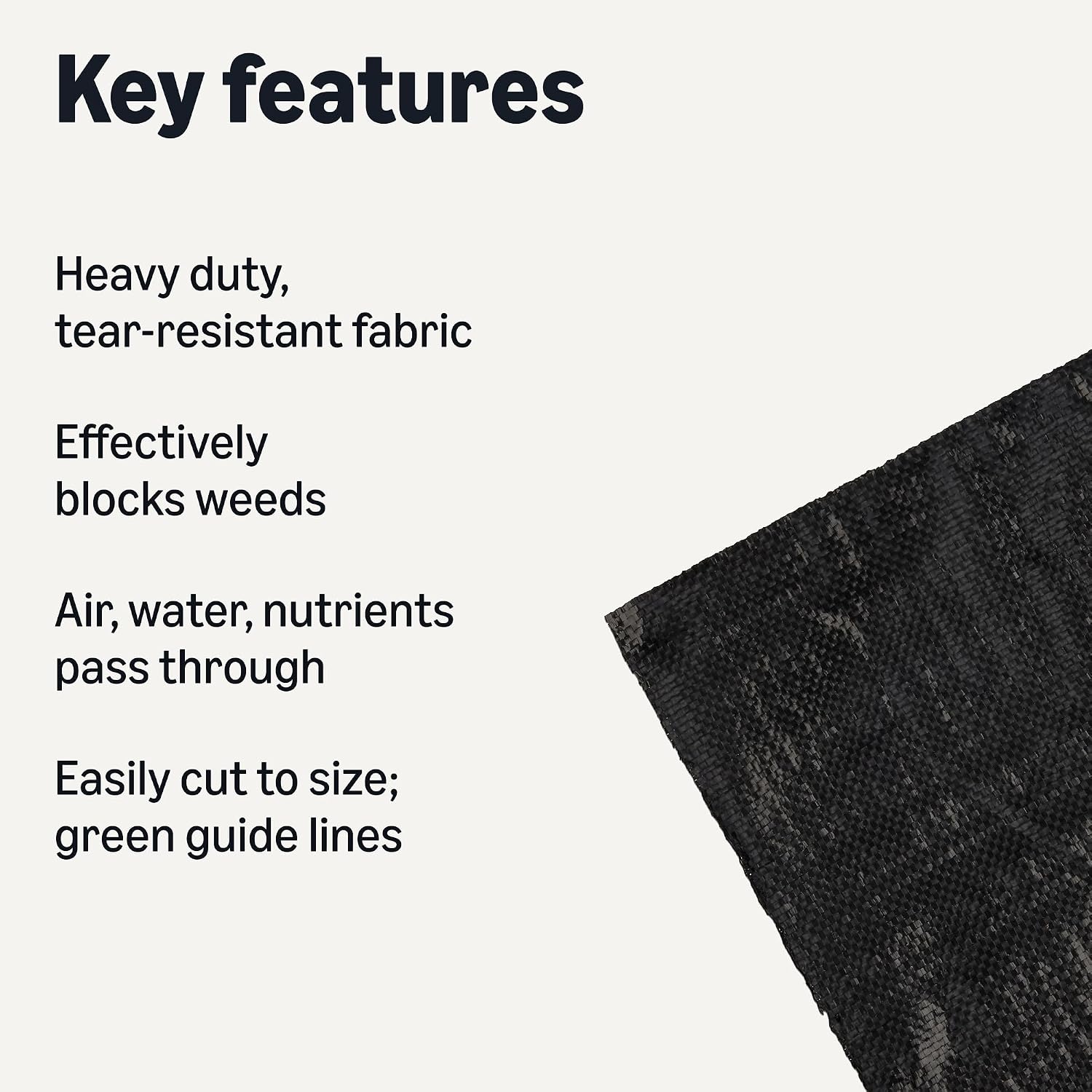 Amazon Basics Weed Barrier Landscape Fabric, 3 x 50 Feet, Black, 1-Pack