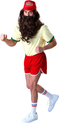 Fun Costumes Forrest Gump Running Costume | Includes Wig, Beard, and Bubba Gump Shrimp Hat | 70s Runner Outfit