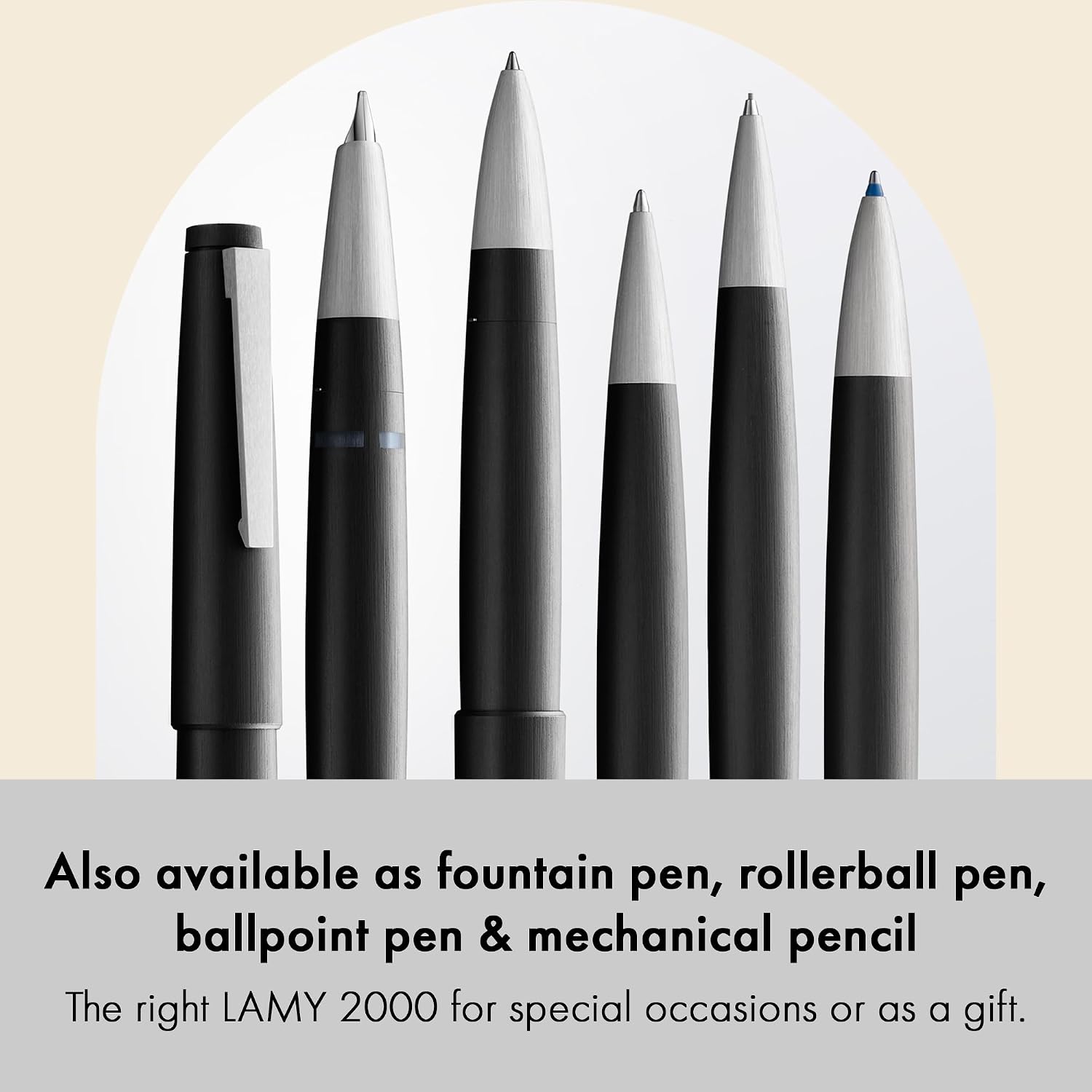 LAMY 2000 4 Color Ballpoint Pen – Multifunction Pen with Brushed Fibreglass Barrel & Stainless Steel Clip