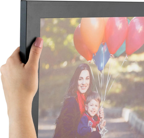 ArtToFrames 14x26 Inch Black Picture Frame, This 1.2500 Inch Custom Poster Frame is Black - Comes with Acrylic and Corrugated Backing (2WOMFRBW72079-14x26)
