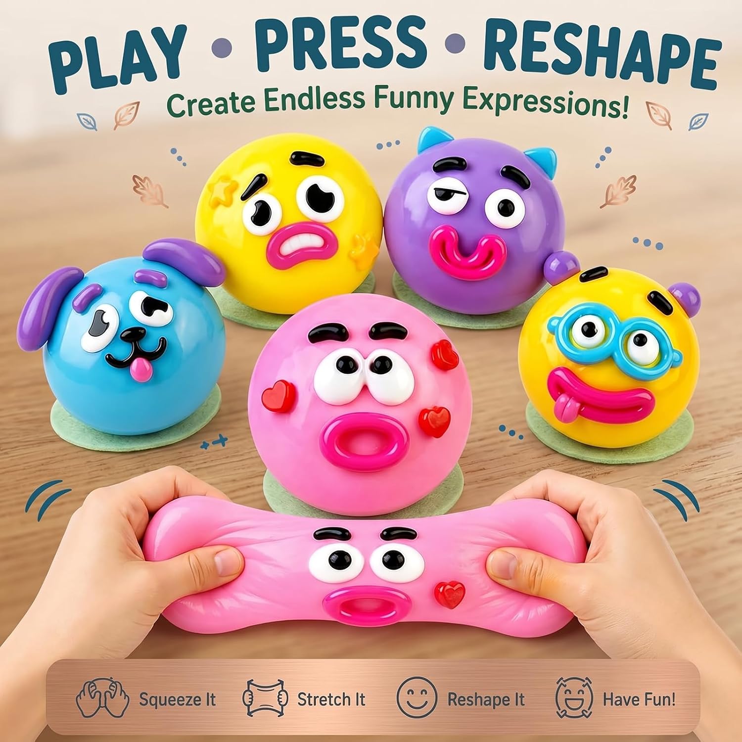Smushers Squishy Curiosities - Ultra-Soft Slow Rising Stress Relief Toy for Adults, Cute Quirky Sensory Fidget Toy for Anxiety Relief, ADHD & Autism, Unique Office Desk Decor(Pink)
