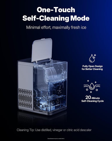 Upstreman Nugget Ice Maker Countertop, 33lbs/24H, Touchscreen Ice Machine with Self-Cleanin Function, Portable Ice Makers for Home Kitchen Office Camping RV-NI33