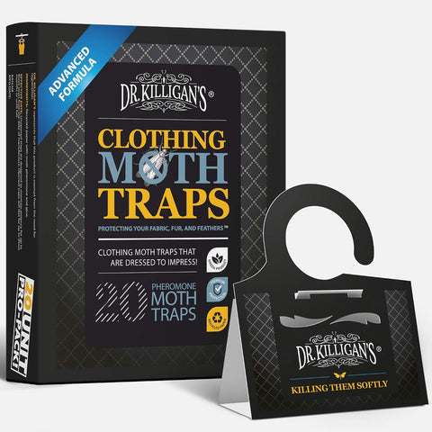Dr. Killigan's Premium Clothing Moth Traps with Pheromones, Black, 20 Traps
