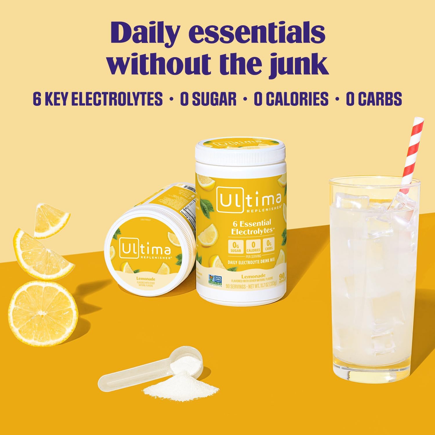 Ultima Replenisher Daily Electrolyte Powder Drink Mix, 90-Serving Canister
