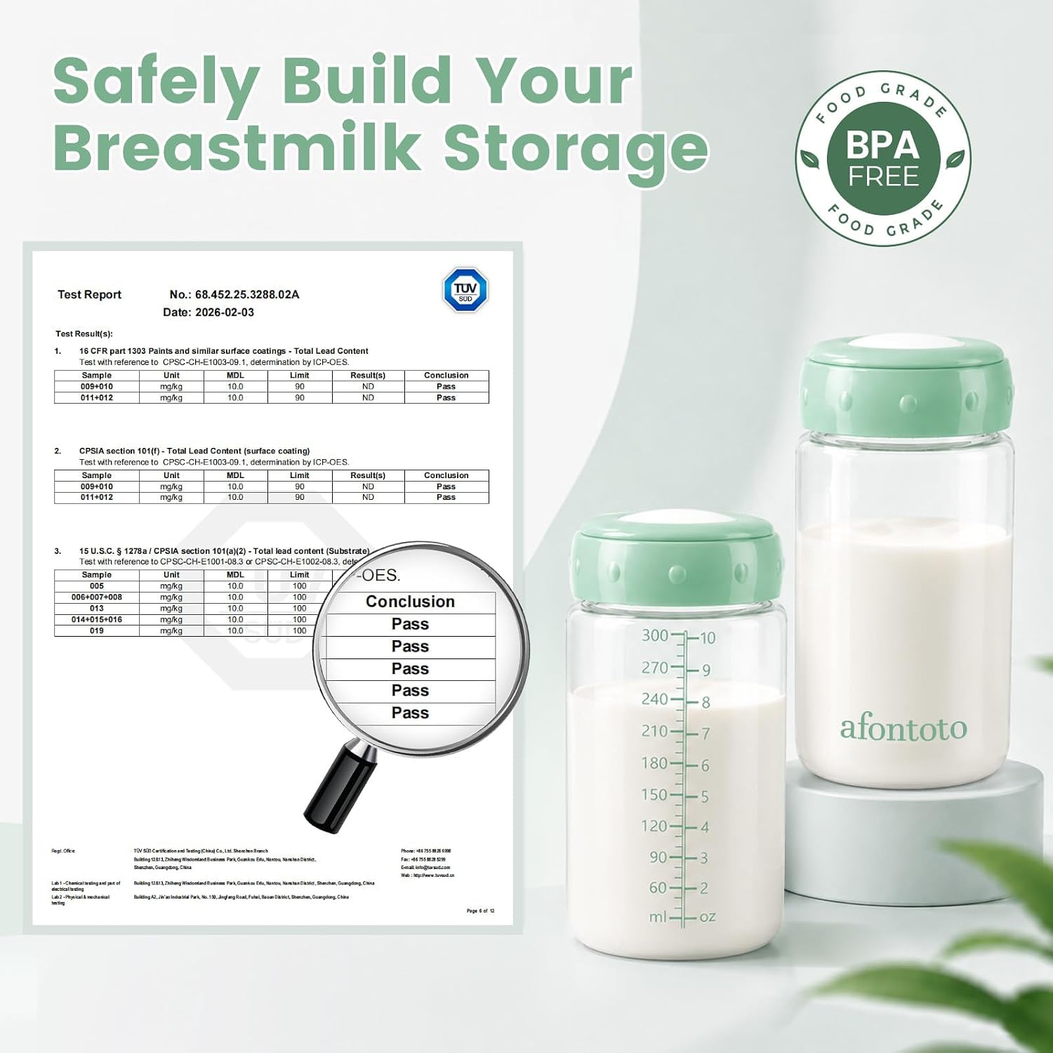 6PCS Breastmilk Storage Bottle, BPA Free Wide-Neck Spectra Bottles for Pumping, Storage Collection Baby Bottles for Fridge & Momcozy Breast Milk Cooler, Breastfeeding Bottle, 10 oz