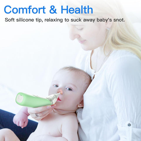 Nasal Aspirator for Baby with 5-Level Adjustable Suction (Green)