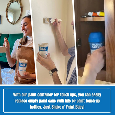 Touch Up Cup Empty Plastic Paint Storage Containers, 13 oz, 60-Pack