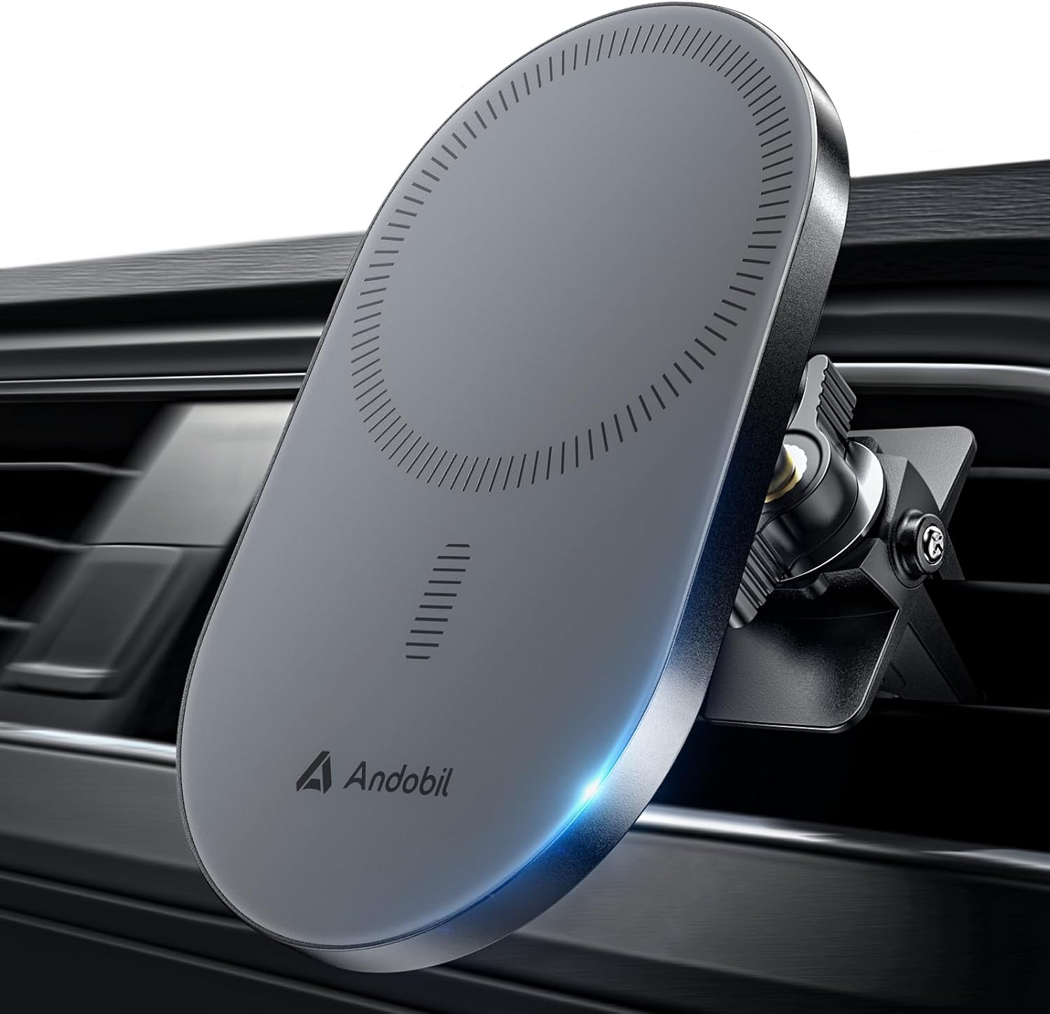 andobil 2026 Upgraded for Magsafe Car Mount [Biggest Panel, Big Phone Friendly] 360° Rotation Magnetic Phone Holder for Car Vent Suitable for iPhone 17/16/15 Pro Max Samsung S25/S24 (Grey)