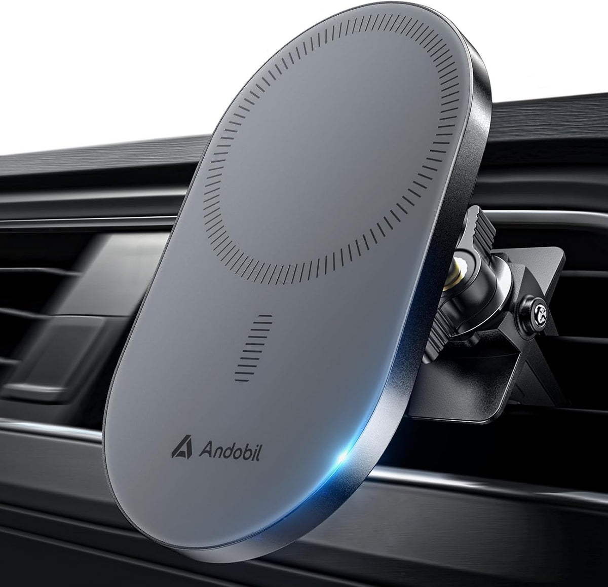 andobil 2026 Upgraded for Magsafe Car Mount [Biggest Panel, Big Phone Friendly] 360° Rotation Magnetic Phone Holder for Car Vent Suitable for iPhone 17/16/15 Pro Max Samsung S25/S24 (Grey)