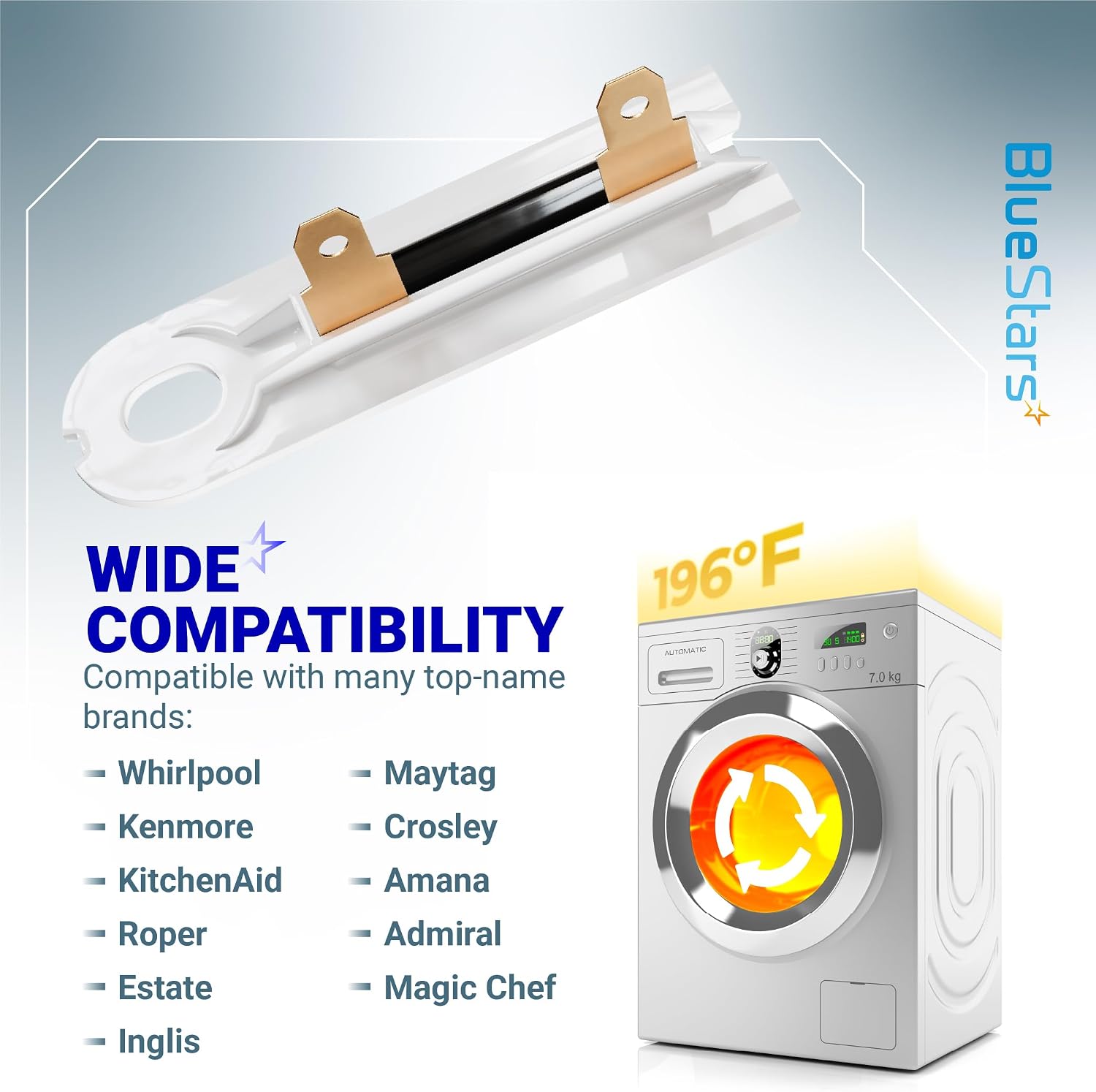 BlueStars 2-Pack 3392519 Dryer Thermal Fuse - Compatible with Whirlpool Kenmore - Replaces AP6008325 G4AP0500 3388651 694511 80005 WP3392519VP