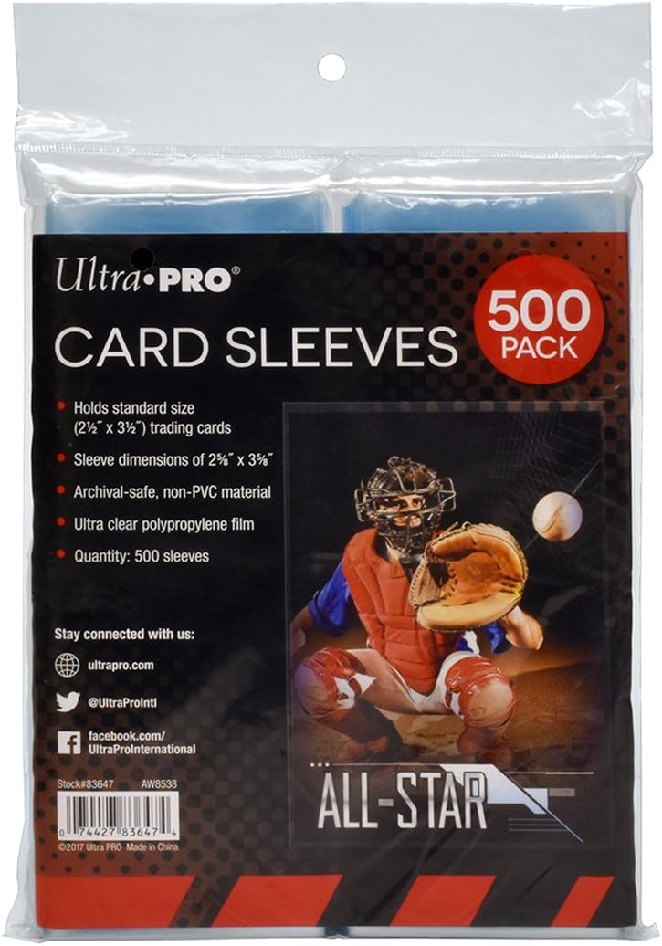 Ultra PRO - Penny Sleeves® Clear Card Sleeves for Standard Size Trading Cards measuring 2.5" x 3.5" (500 count pack)
