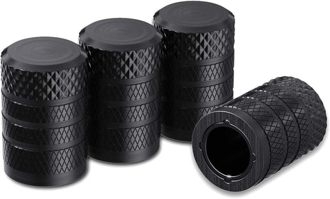 CKAuto Tire Valve Stem Caps, Aluminum Black, 4 pcs/Pack