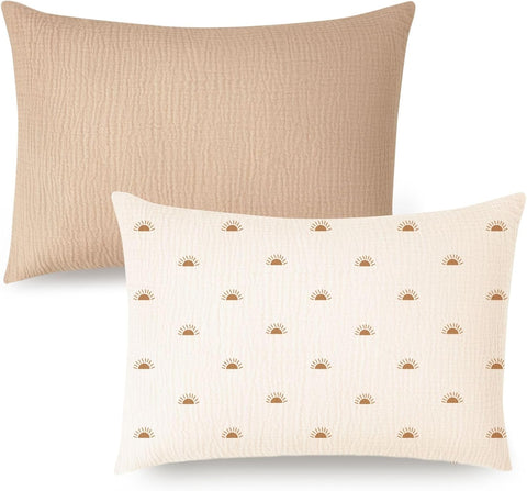 Konssy 2 Pack Muslin Toddler Pillowcases, Soft Baby Pillow Cases, 13"x18"
