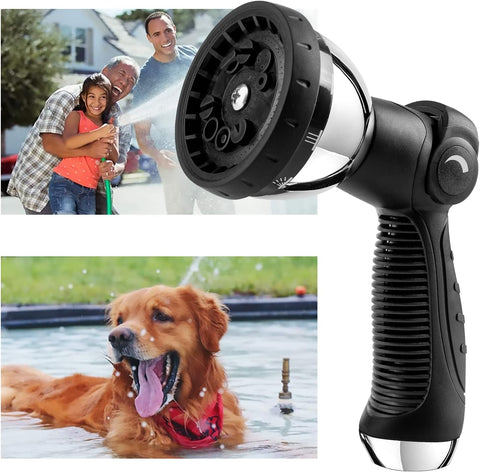 Garden Hose Nozzle Spray Nozzle,10 Hose Metal Duty Watering Patterns Thumb Control On Off Valve, High Pressure Nozzle Sprayer for Watering Plants, Car Wash,Cleaning,Showering Pets