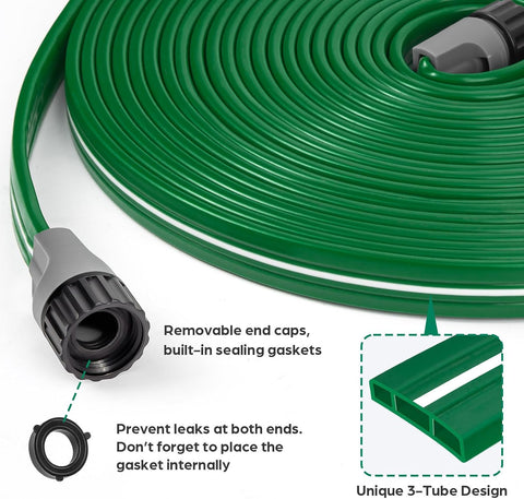Jin&Bao 15FT Sprinkler Hose Heavy Duty Garden Lawn Water Hose with Staples