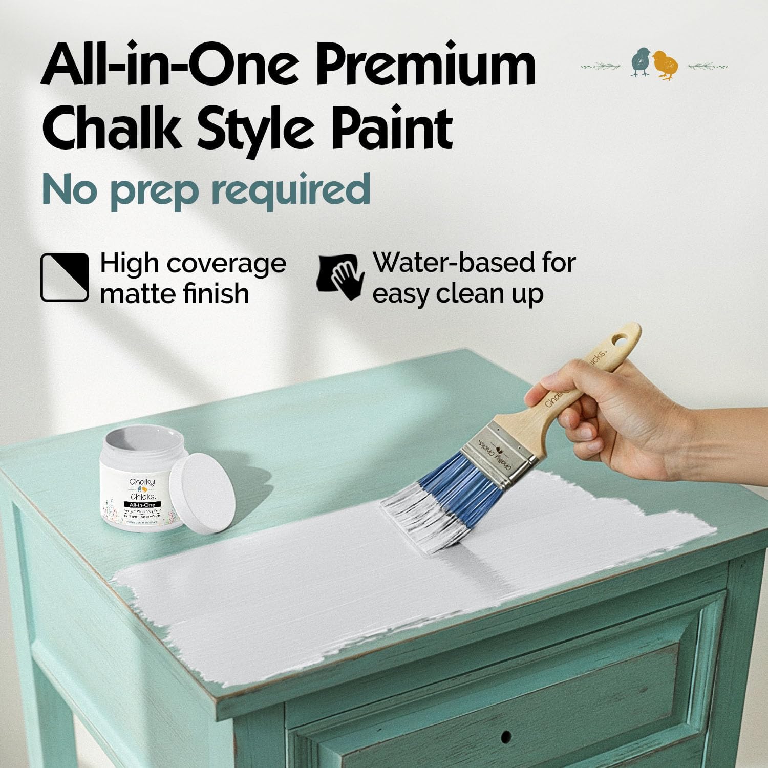 Chalky Chicks CottonTail 8 Fl Oz Chalk Paint for Furniture All in One
