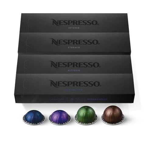 Nespresso Vertuo, Dark Assortment Variety Pack, 40-Count Coffee Pods | Capsules Dark Roast Pack of 1