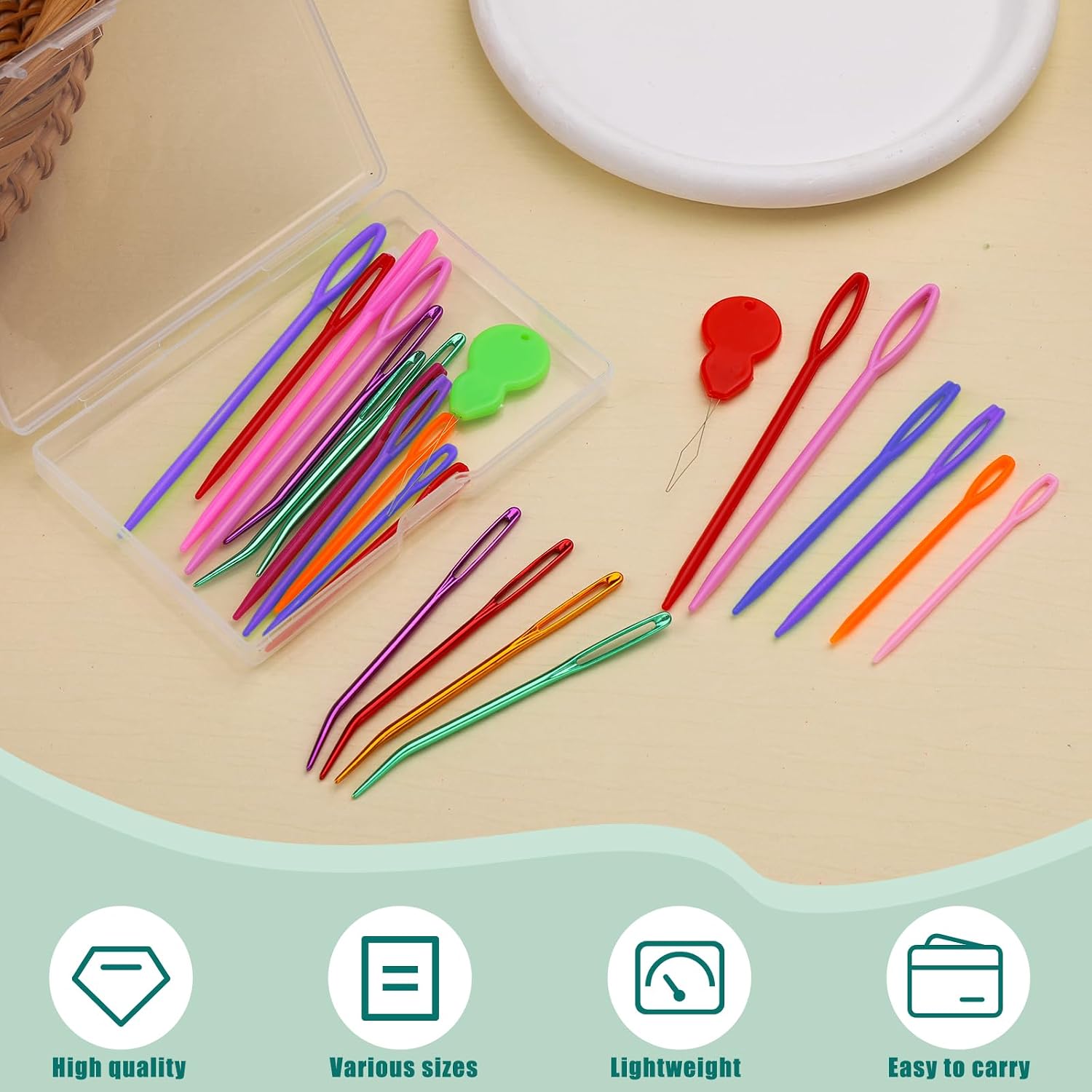 Bupete 25 Pcs Yarn Needles Metal Tapestry Needle Crochet Needles for Yarn