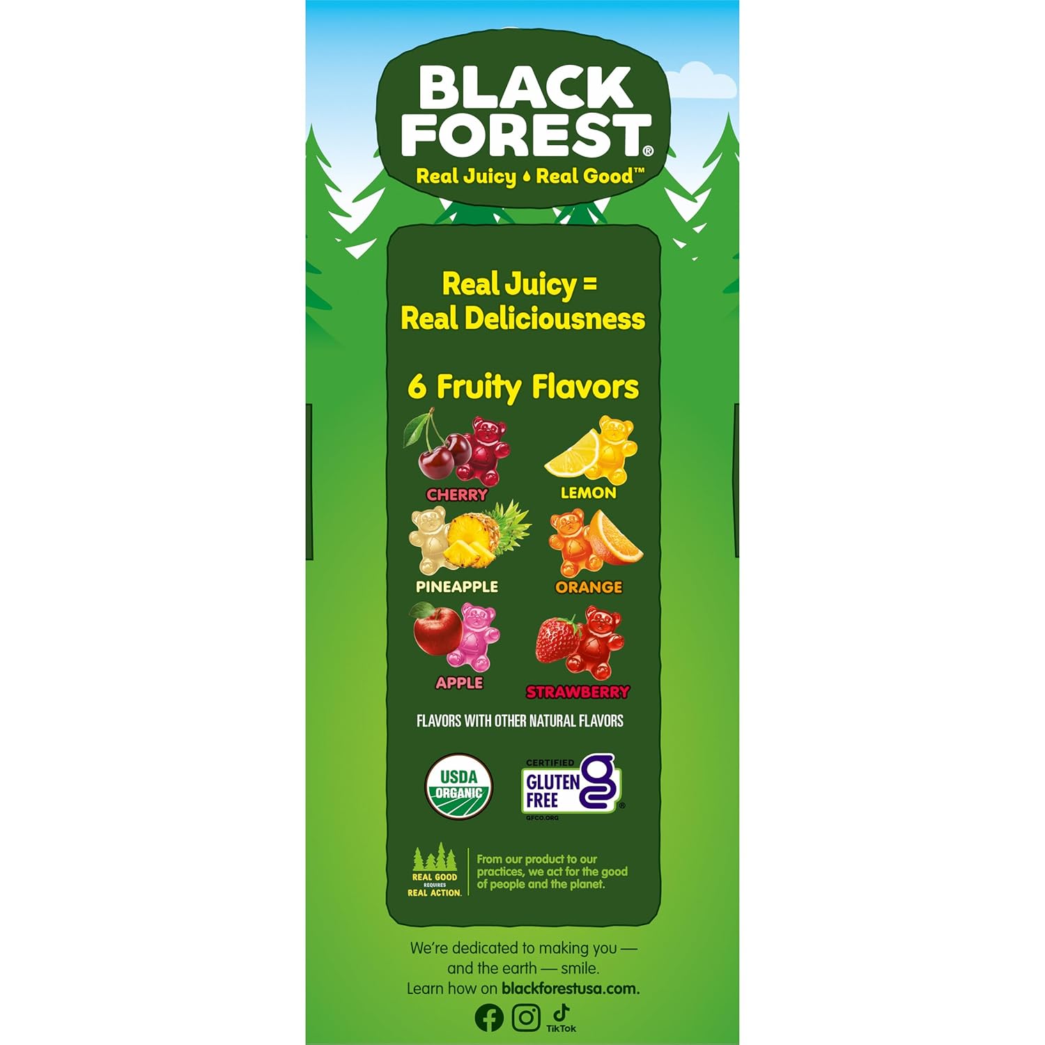 Black Forest Organic Gummy Bears Candy, 0.8 Ounce Pouches (65 Count) (Pack of 2)