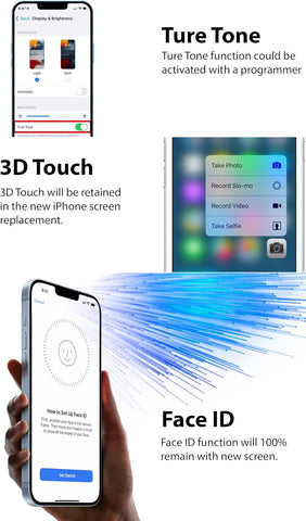 Ayake for iPhone 16 Screen Replacement, 6.1 inch FHD LCD Display and Touch Digitizer Screen, True Tone Programmable, Face ID Remains (for A3287, A3081, A3286, A3288)