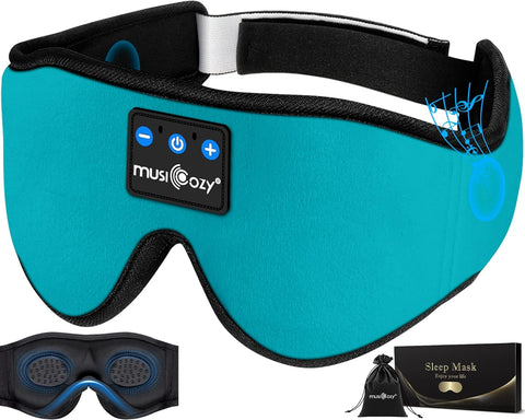 MUSICOZY 3D Sleep Headphones Bluetooth 5.4 Sleep Mask with HD Speakers