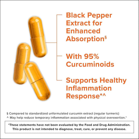 Turmeric Curcumin with Black Pepper & Ginger, 2400mg Turmeric Extract with 95% Curcuminoids, Extra Strength Supplement,