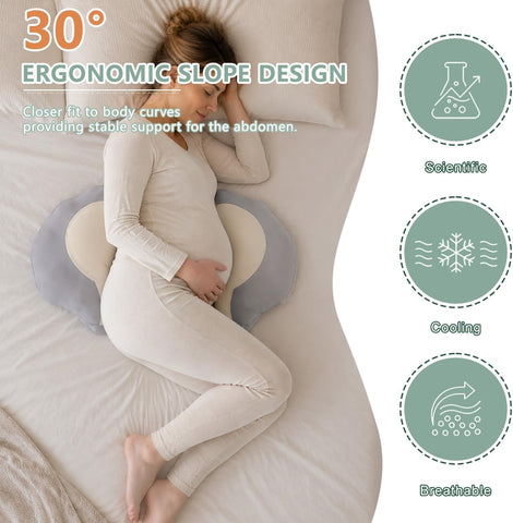 Pregnancy Pillow for Sleeping Cooling Wedge Maternity Body Pillow
