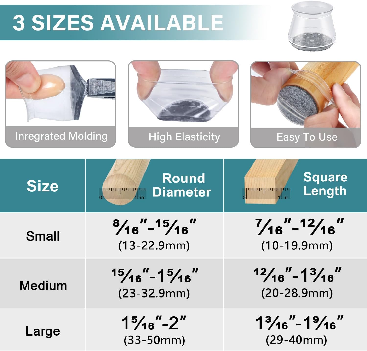 Ansible 24 Pcs Chair Leg Floor Protectors Round