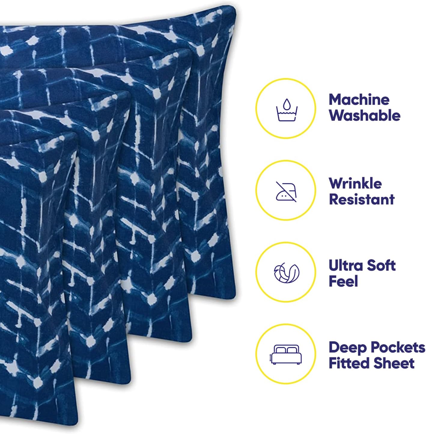 Queen Sheets Printed - 6 Piece 1500 Supreme Collection Fine Brushed Microfiber Deep Pocket Queen Sheet Set Bedding - 2 Extra Pillow Cases, Great Value, Queen, Monroe